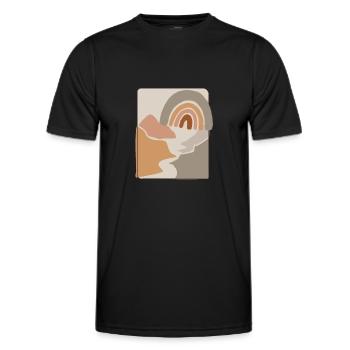 Désert et soleil - T-shirt sport Homme - noir - Devant - AI Model Male 178 dark (178cm)