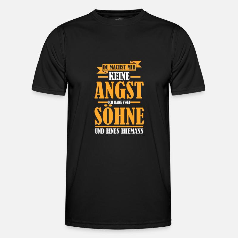 Mama Ehemann 2 Söhne Geschenk - Männer Funktions-T-Shirt - Schwarz