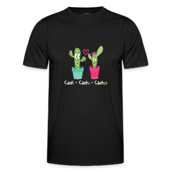 Cactus Cacti Cactu Cactus Dans Love - T-shirt sport Homme - noir - Devant - AI Model Male 178 dark (178cm)
