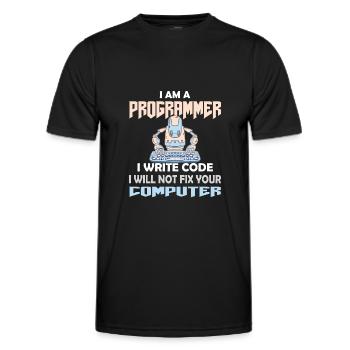 PROGRAMMIERER CODER HACKER - Männer Funktions-T-Shirt - Schwarz - Vorne - AI Model Male 178 dark (178cm)