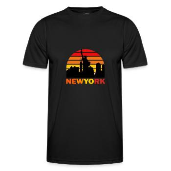 addicted to newyork - Men's Functional T-Shirt - black - Front - AI Model Male 178 dark (178cm)