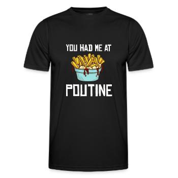 Poutine Frites Canada Recette de nourriture - T-shirt sport Homme - noir - Devant - AI Model Male 178 dark (178cm)