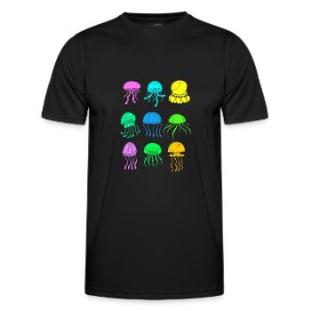 Qualle Arten Quallen - Männer Funktions-T-Shirt - Schwarz - Vorne - AI Model Male 178 dark (178cm)