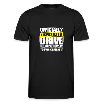 Driver's license driver's license New driver gift - Men's Functional T-Shirt - black - Front - AI Model Male 178 dark (178cm)