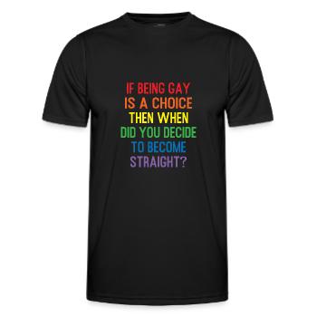Schwul Homosexuell LGBT Geschenk - Männer Funktions-T-Shirt - Schwarz - Vorne - AI Model Male 178 dark (178cm)