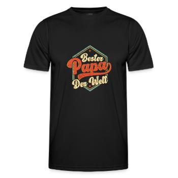 Bester Papa Der Welt Bester Papa - Männer Funktions-T-Shirt - Schwarz - Vorne - AI Model Male 178 dark (178cm)