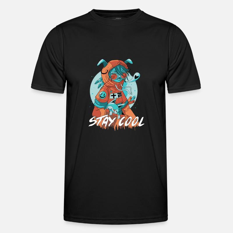 Stay Cool Katzen Comicstyle Kunst Design Männer Funktions-T-Shirt