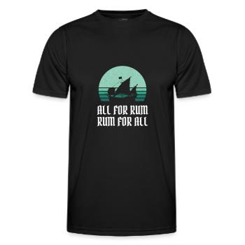 Pirate / Pirate Ship all for rum rum for all - Men's Functional T-Shirt - black - Front - AI Model Male 178 dark (178cm)