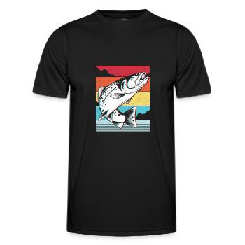 Poissons Carpes de brochet - T-shirt sport Homme - noir - Devant - AI Model Male 178 dark (178cm)