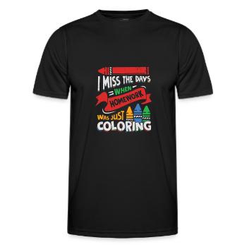 Homework School Student Gift - Men's Functional T-Shirt - black - Front - AI Model Male 178 dark (178cm)