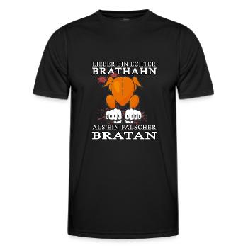 broiler best brathahn ddr falscher bratan bruder - Männer Funktions-T-Shirt - Schwarz - Vorne - AI Model Male 178 dark (178cm)