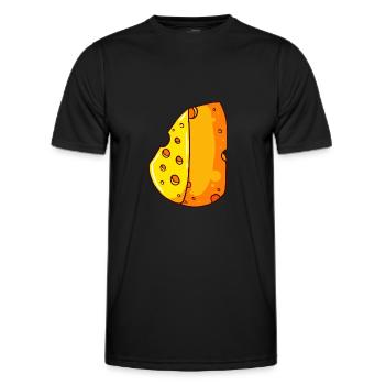 Cheese cheese dairy Cheese parmesan gourmet - Men's Functional T-Shirt - black - Front - AI Model Male 178 dark (178cm)