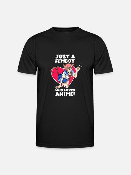 Femboy Anime Cosplay - Femboy Outfit Gaveidé - Funktionsshirt til herrer - sort