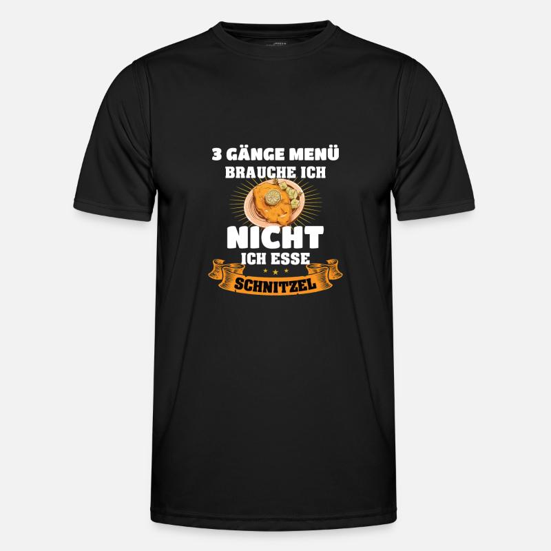 Schnitzel Brauche keine Menü - Männer Funktions-T-Shirt - Schwarz
