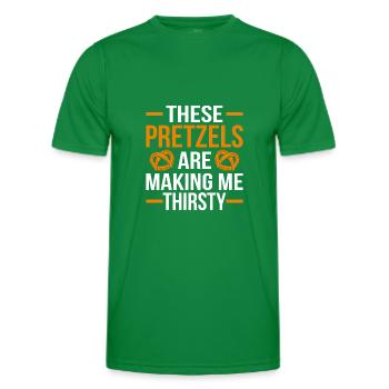 Die Brezel machen mich durstig Bäckerei Brezel - Männer Funktions-T-Shirt - Kelly Green - Vorne - AI Model Male 178 dark (178cm)