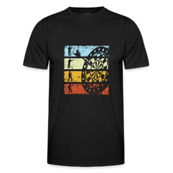 Fléchettes rétro Fléchettes Fléchettes vintage Fléchettes fléchettes - T-shirt sport Homme - noir - Devant - AI Model Male 178 dark (178cm)