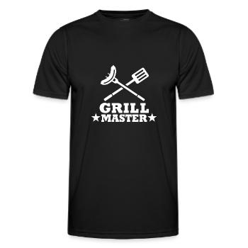 Grill Master - Grilling BBQ Steak Barbecue - Men's Functional T-Shirt - black - Front - AI Model Male 178 dark (178cm)