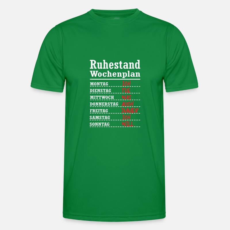 Ruhestand Rentner Wochenplan Geschenk Männer Funktions-T-Shirt