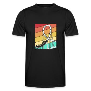 Achterbahn - Männer Funktions-T-Shirt - Schwarz - Vorne - AI Model Male 178 dark (178cm)