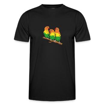 Agapronid house bird pet for bird keeper - Men's Functional T-Shirt - black - Front - AI Model Male 178 dark (178cm)