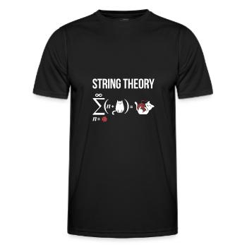 string theory, astrophysics schrödinger cat Phys - Männer Funktions-T-Shirt - Schwarz - Vorne - AI Model Male 178 dark (178cm)