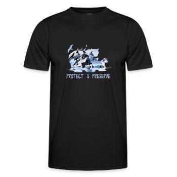 Preserve & Protect Environmental Protection Climate Protection Polar Bear - Men's Functional T-Shirt - black - Front - AI Model Male 178 dark (178cm)