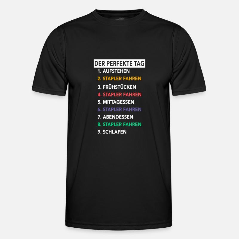 Staplerfahrer Gabelstaplerfahrer Stapler Hubwagen - Männer Funktions-T-Shirt - Schwarz