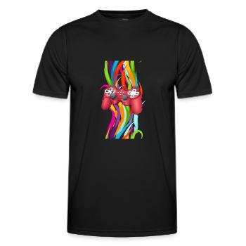 Ich kann nicht Ich habe Videospiel-Konsole - Männer Funktions-T-Shirt - Schwarz - Vorne - AI Model Male 178 dark (178cm)