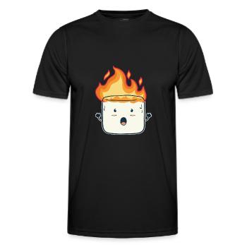 Drôle de cadeau de camping en feu de marshmallow - T-shirt sport Homme - noir - Devant - AI Model Male 178 dark (178cm)