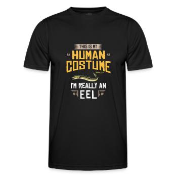 Anguille électrique Poissons Zitteraale Murènes Serpent - T-shirt sport Homme - noir - Devant - AI Model Male 178 dark (178cm)