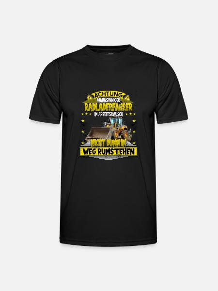 Radladerfahrer Bauarbeiter Baustelle - Männer Funktions-T-Shirt - Schwarz