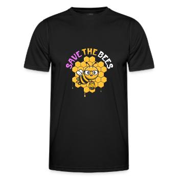 Save The Bees - Männer Funktions-T-Shirt - Schwarz - Vorne - AI Model Male 178 dark (178cm)