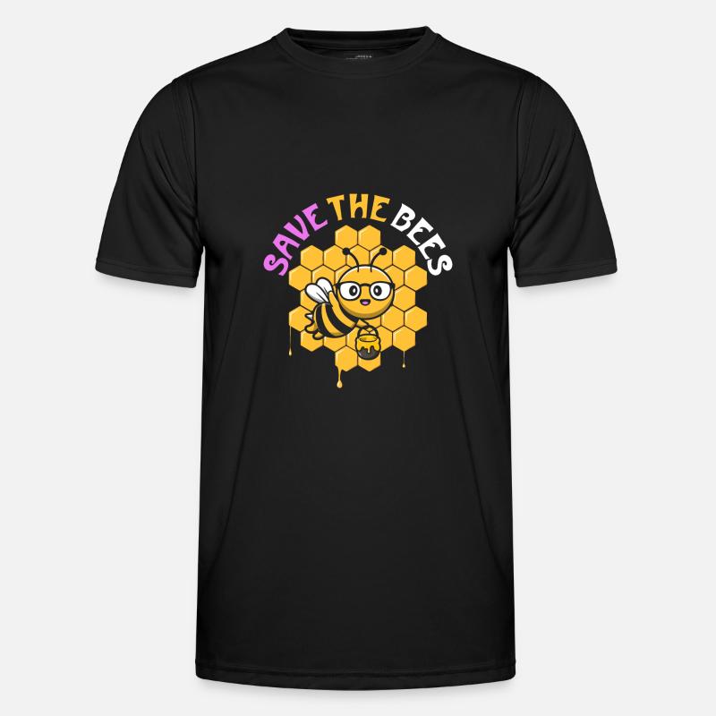Save The Bees - Männer Funktions-T-Shirt - Schwarz