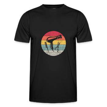 Coiffure coiffure Coiffure Hairstylist - T-shirt sport Homme - noir - Devant - AI Model Male 178 dark (178cm)