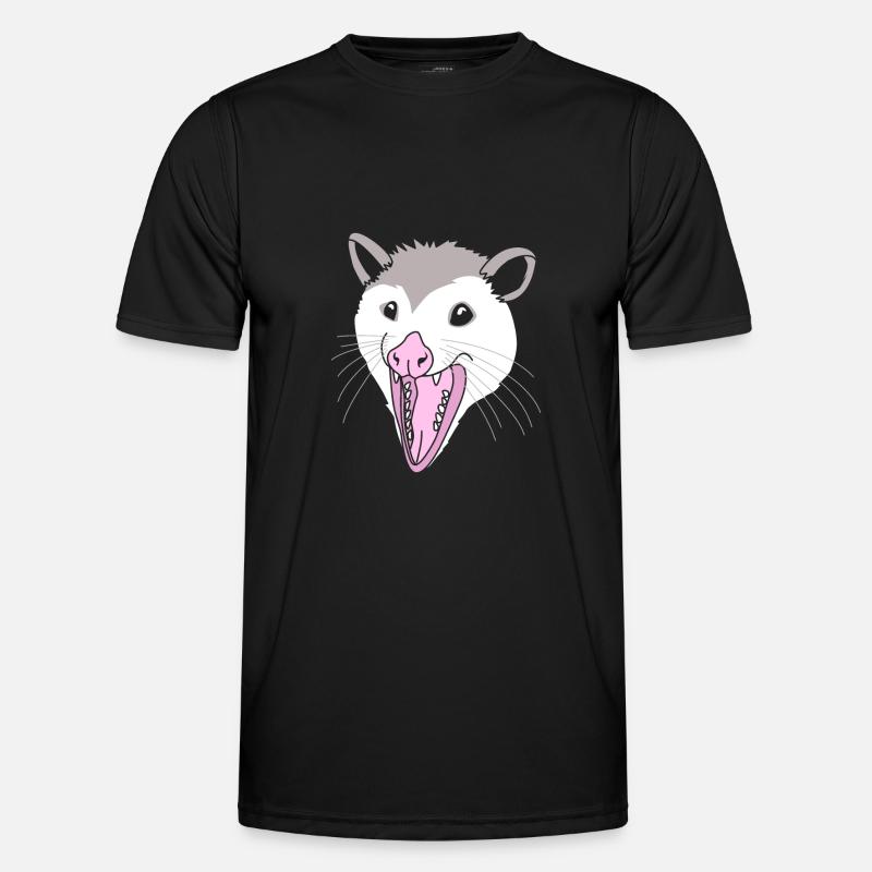 Opossum - Männer Funktions-T-Shirt - Schwarz