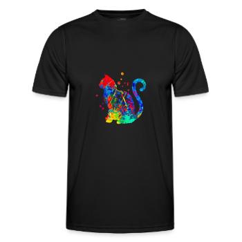 Cats Art Vintage Kitten Retro Kitten Graphic - Men's Functional T-Shirt - black - Front - AI Model Male 178 dark (178cm)