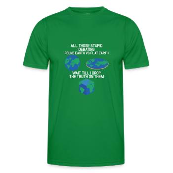 Débat stupide Terre ronde Terre plate Cube Earth - T-shirt sport Homme - vert - Devant - AI Model Male 178 dark (178cm)