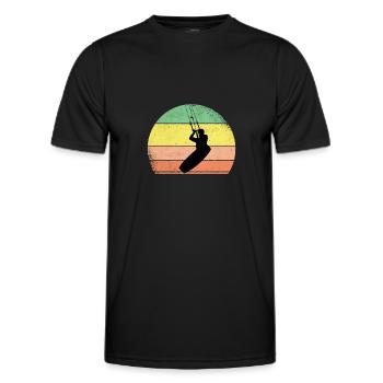Kite Surfer Kitesurfing Kiteboarding - Men's Functional T-Shirt - black - Front - AI Model Male 178 dark (178cm)
