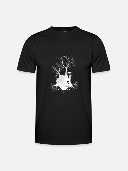 arbre nature musique percussion art - T-shirt sport Homme - noir