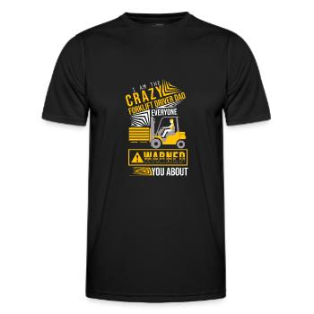 Crazy forklift driver Dad at work - Men's Functional T-Shirt - black - Front - AI Model Male 178 dark (178cm)