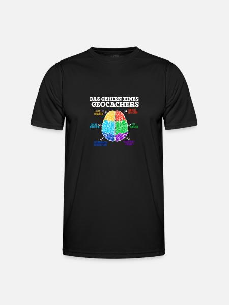 Lustiges Geocaching Design Gehirn eines Geocacher - Männer Funktions-T-Shirt - Schwarz