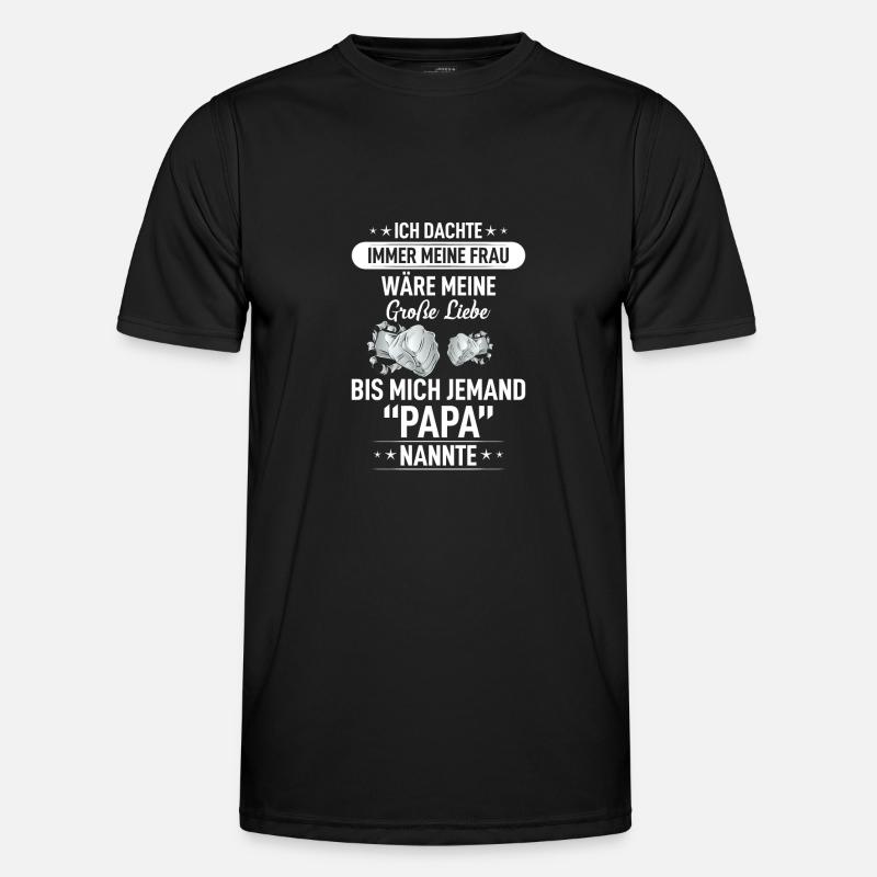 Papa - Männer Funktions-T-Shirt - Schwarz