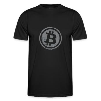Bitcoin Button Kryptowährungen Bitcoins - Männer Funktions-T-Shirt - Schwarz - Vorne - AI Model Male 178 dark (178cm)