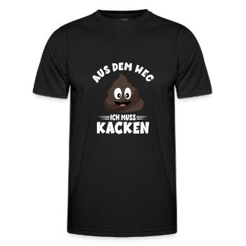 Aus dem weg ich muss Kacken - Männer Funktions-T-Shirt - Schwarz - Vorne - AI Model Male 178 dark (178cm)