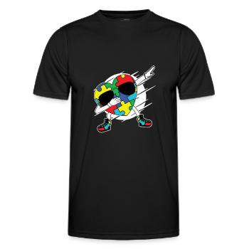 Autisme Autiste Asberger Autisme Awareness Puzzle - T-shirt sport Homme - noir - Devant - AI Model Male 178 dark (178cm)