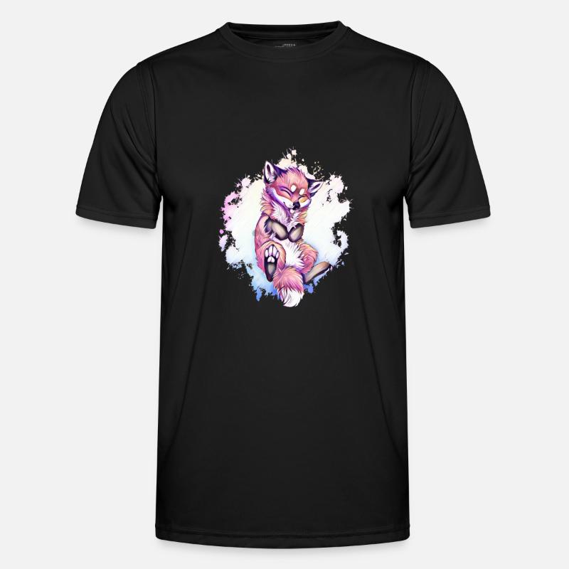 Fuchs - Männer Funktions-T-Shirt - Schwarz