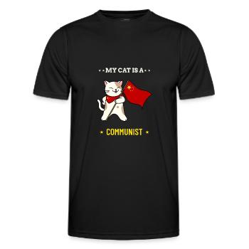 Mon chat est communiste - T-shirt sport Homme - noir - Devant - AI Model Male 178 dark (178cm)