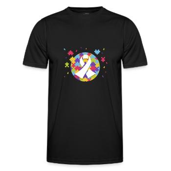 Autisme Autiste Asberger Autisme Awareness Puzzle - T-shirt sport Homme - noir - Devant - AI Model Male 178 dark (178cm)