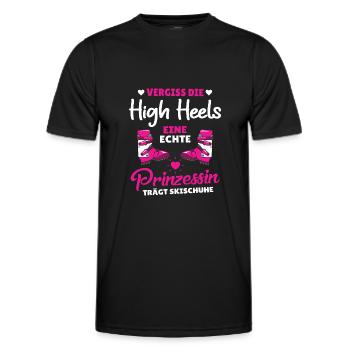 La princesse porte des chaussures de ski - T-shirt sport Homme - noir - Devant - AI Model Male 178 dark (178cm)