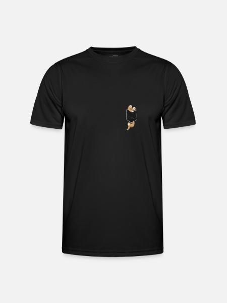 Faultiere in Brusttasche - Männer Funktions-T-Shirt - Schwarz